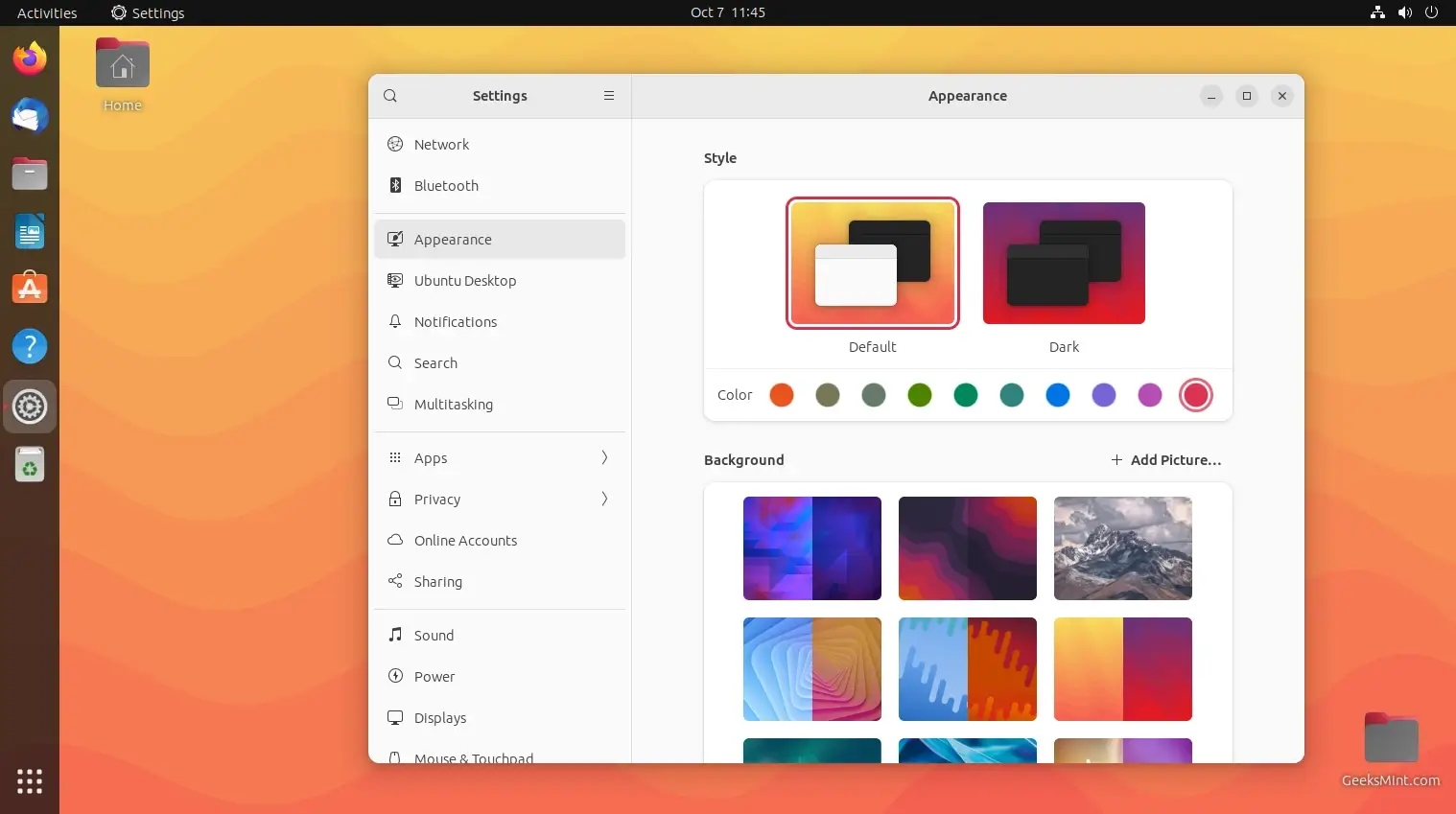 Change Ubuntu Background
