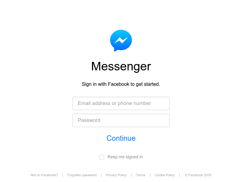 Facebook Messenger Login