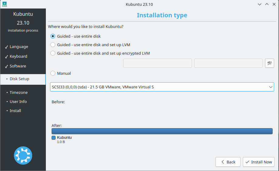 Kubuntu Disk Partitioning