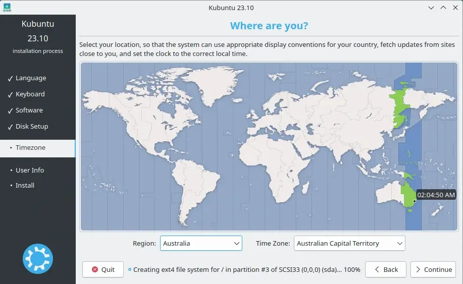 Kubuntu Timezone