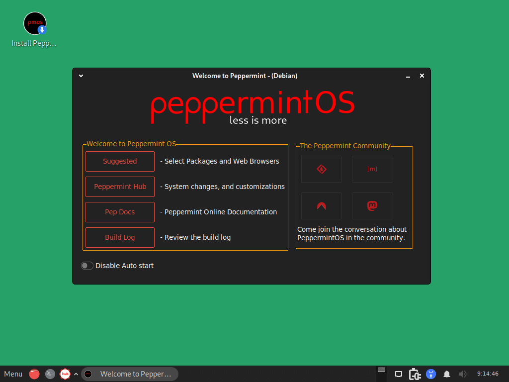 Peppermint OS Deskop
