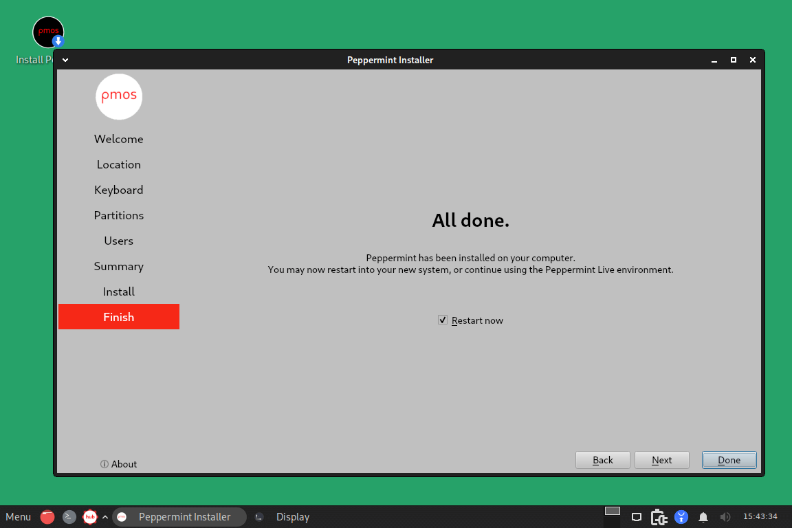 Peppermint OS Installed