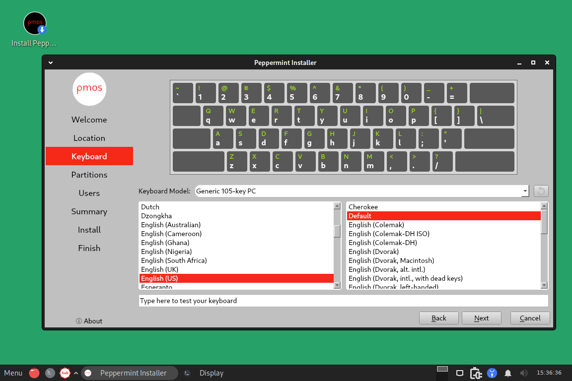 Peppermint OS Keyboard