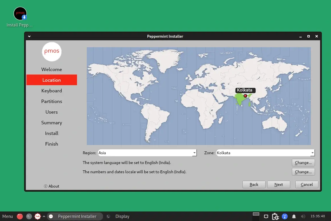 Peppermint OS Location