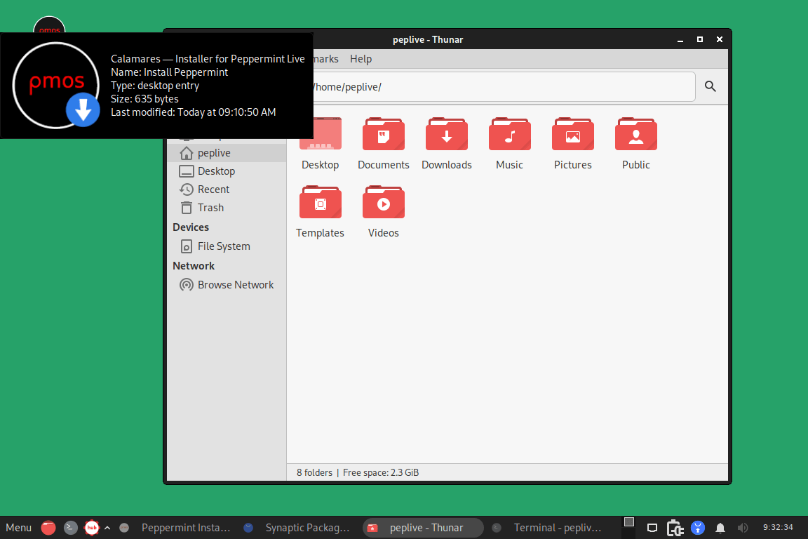 Peppermint OS - Thunar File Manager