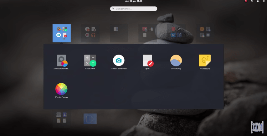 eMod os app menu gnome style