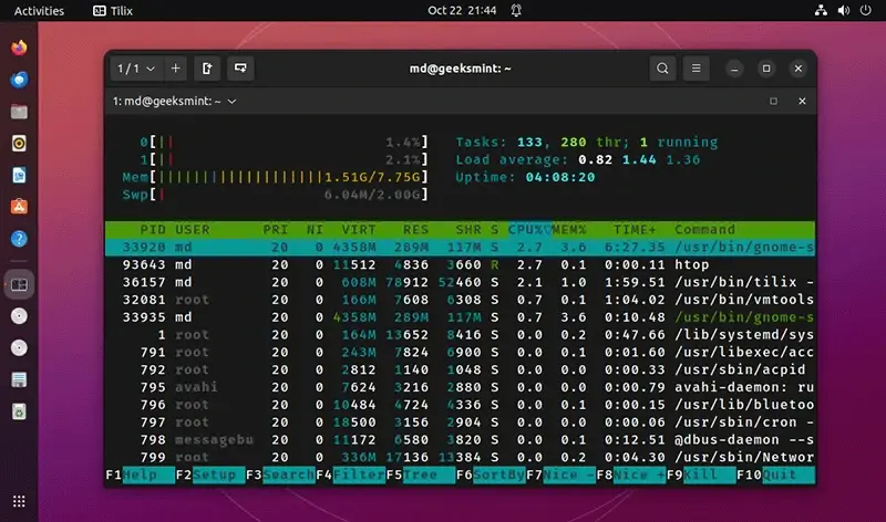 htop - Interactive Process Viewer