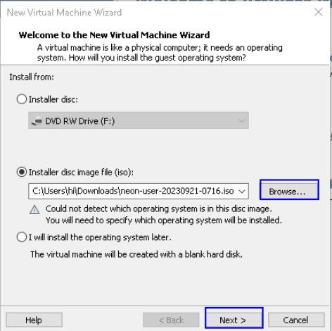 Choose Installer Disk Image