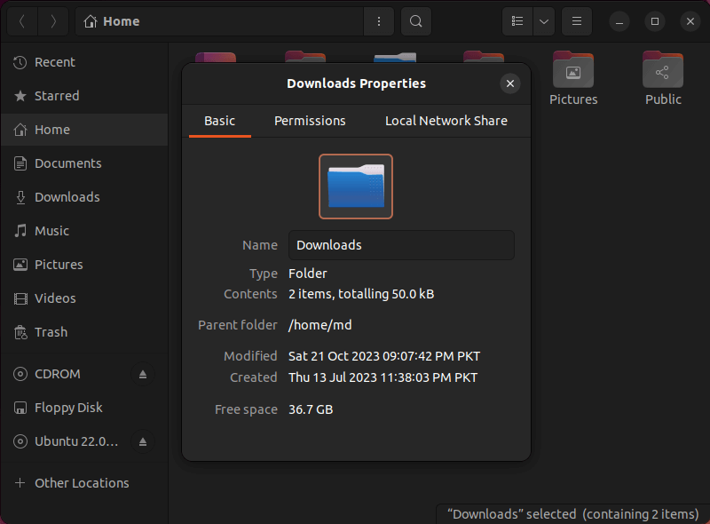 Folder Properties