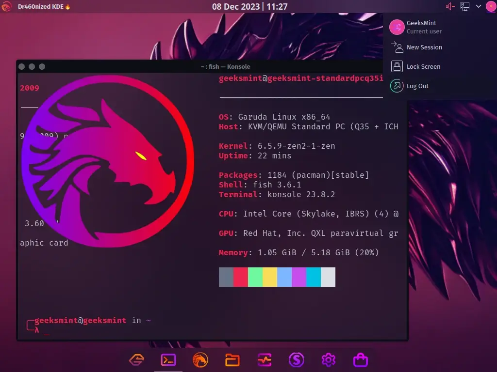 Garuda Linux Desktop