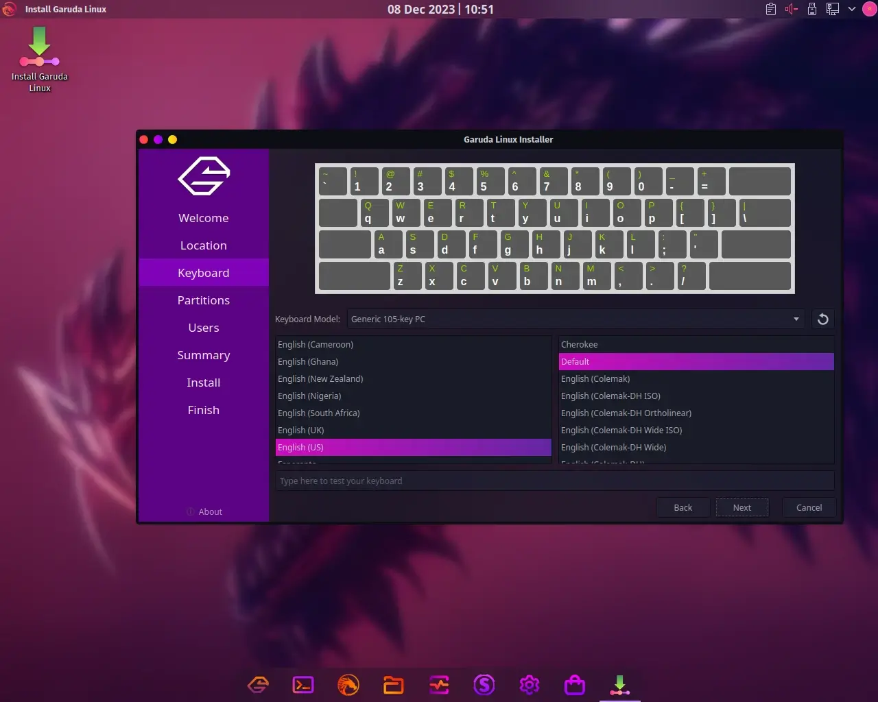 Garuda Linux Keyboard