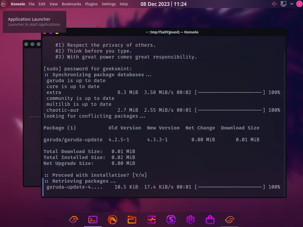 Garuda Linux Updates