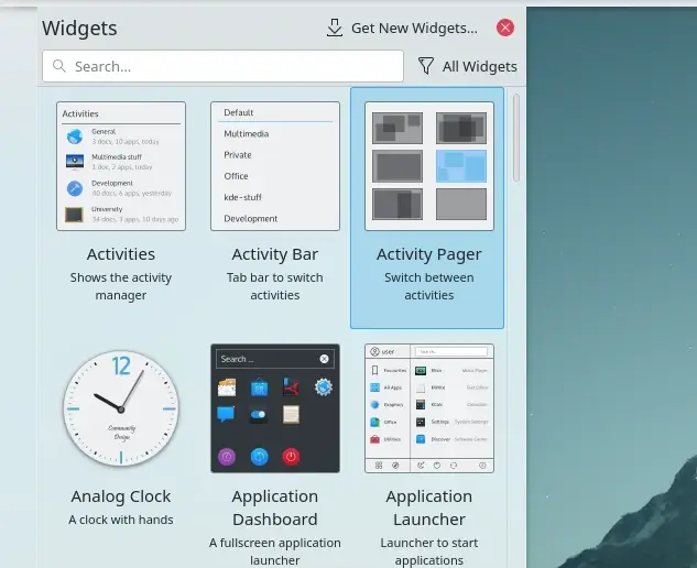 Plasma Desktop Widgets