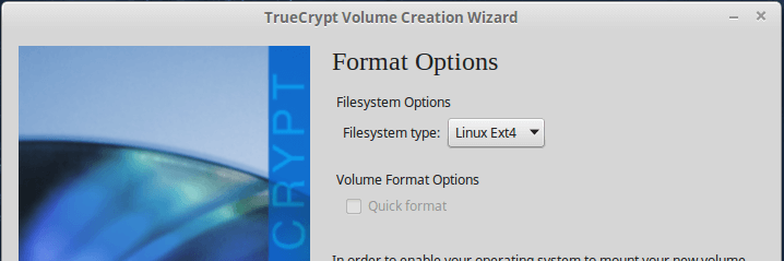 Select Filesystem Type