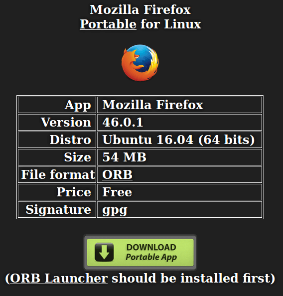 Download Portable Mozilla Firefox App