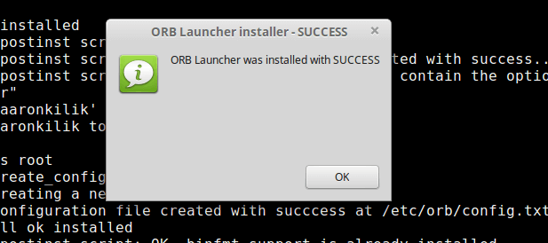 Successful ORB Launcher App Installation