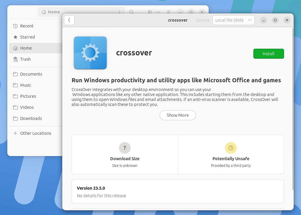 Install CrossOver with Software Install
