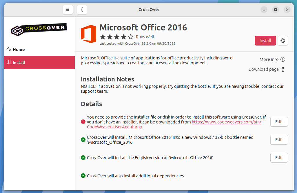 Install Microsoft Office 2016 in Ubuntu