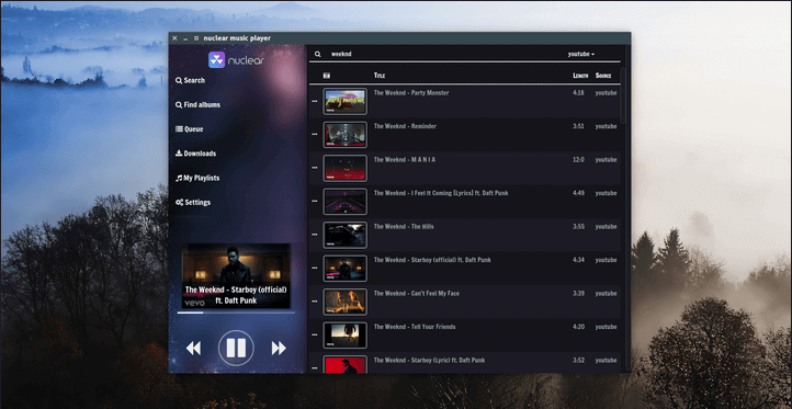 Nuclear - Music Streaming App for Linux