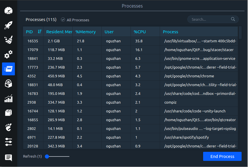 Stacer Processes