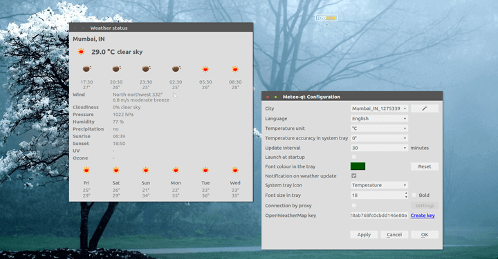 Meteo-Qt Weather App for Linux