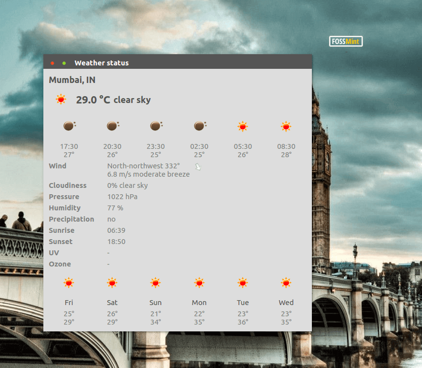 Meteo-qt Weather Status