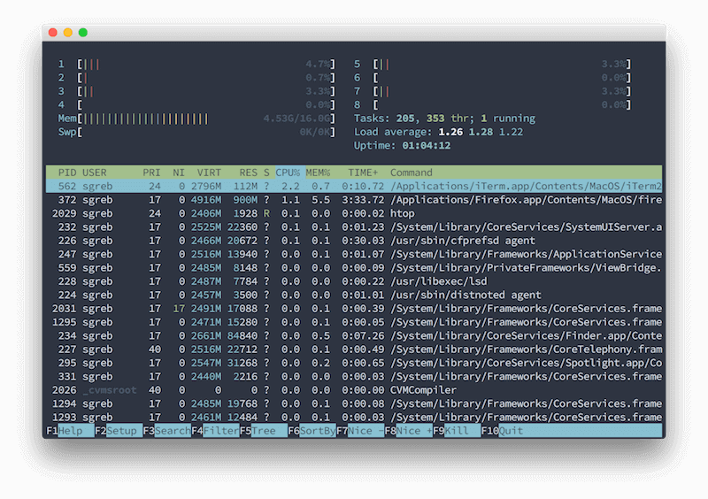 Nord on iTerm2