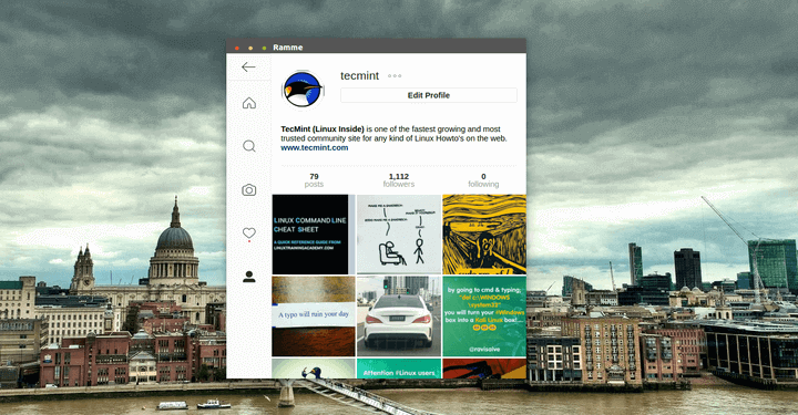 Ramme Instagram App for Linux