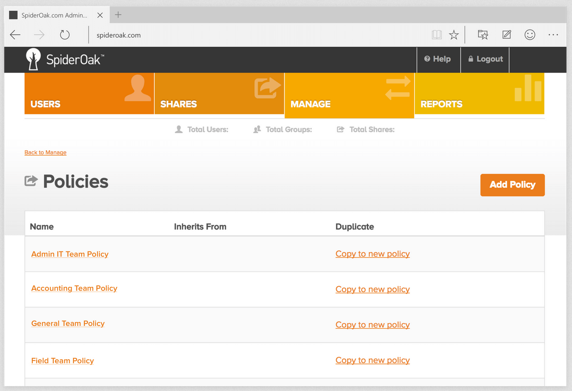 SpiderOak Groups Management