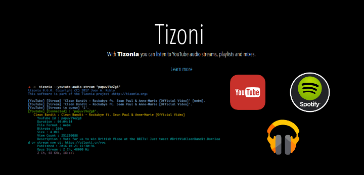 Tizona - Commandline Music Streaming Client for Linux