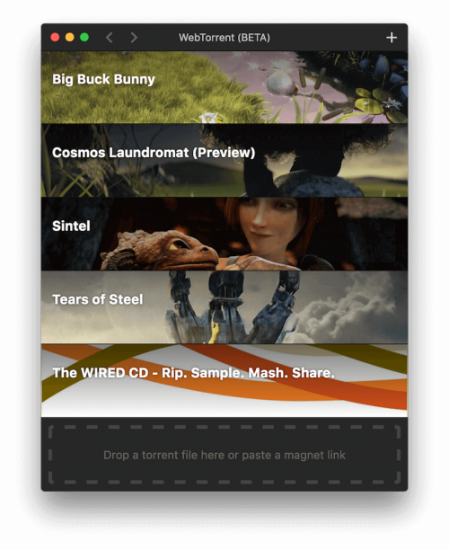 WebTorrent Desktop Window