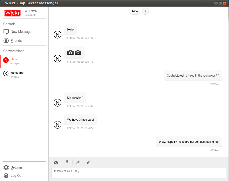 Wickr Instant Messaging App for Linux