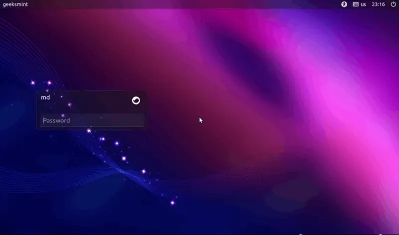 Budgie Login Screen