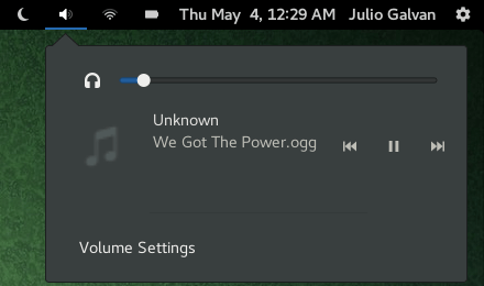 Gnome Volume Settings