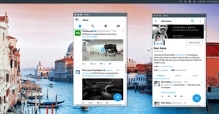 Chirp - Twitter Client for Linux