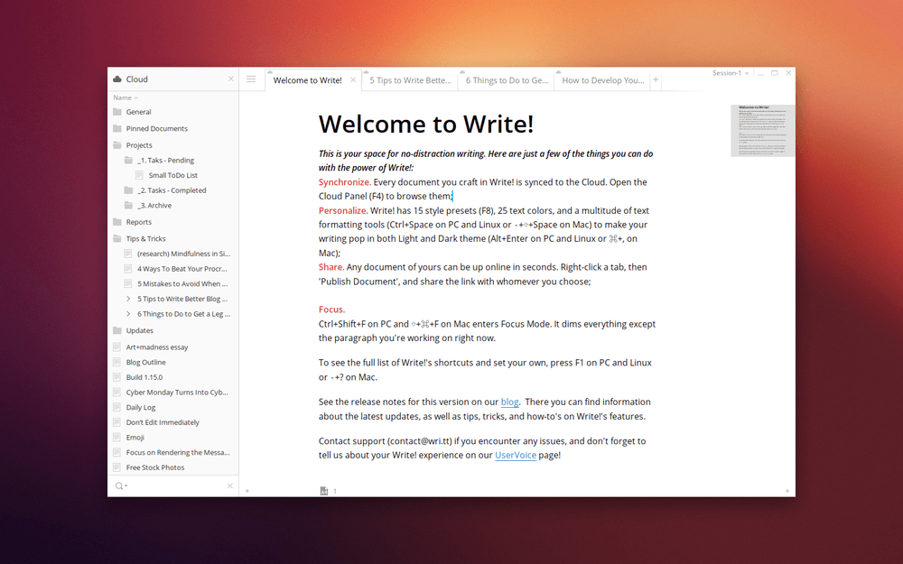 Write! App - Light Theme