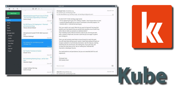 KDE Kube Email Client for Linux