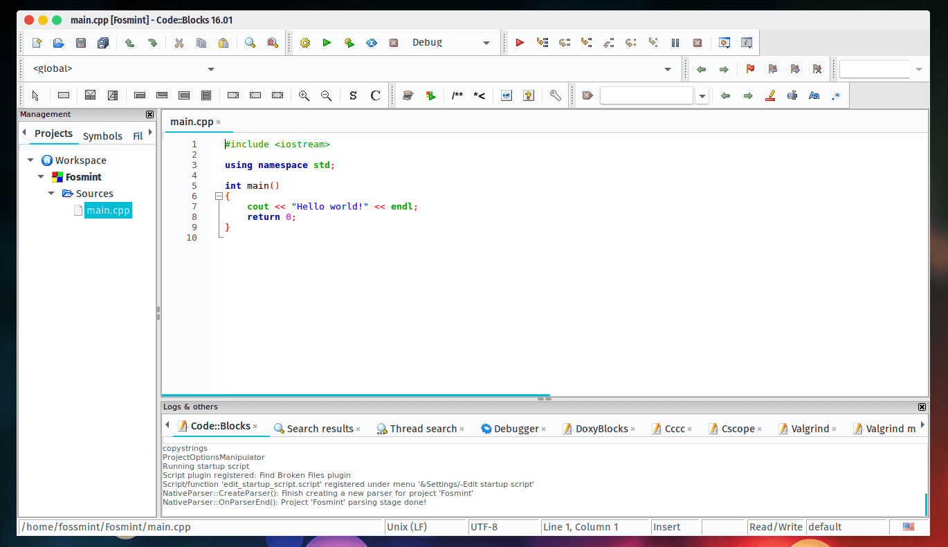 CodeBlocks IDE in Action