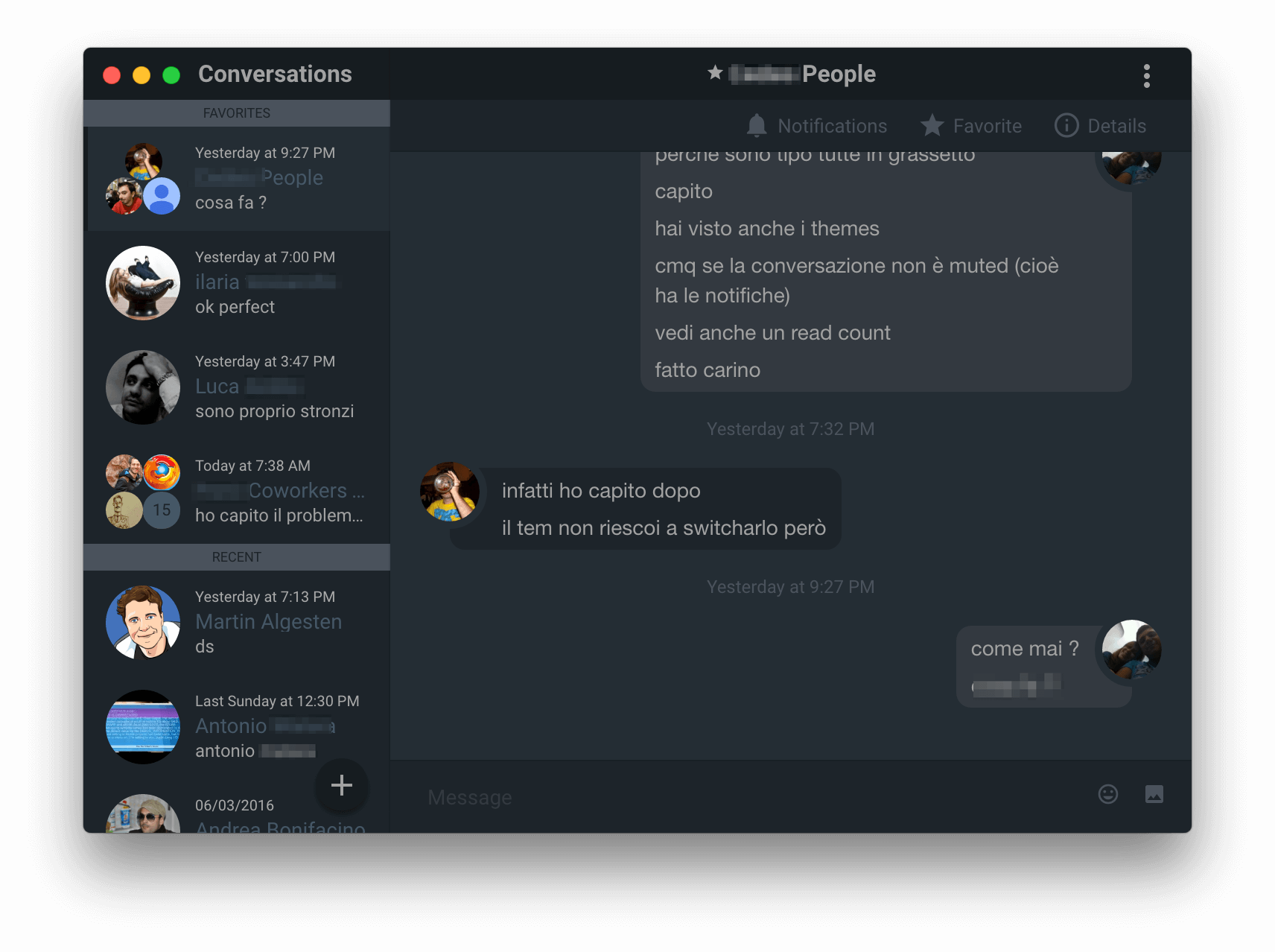 Dark Theme - Google Hangouts Desktop Client