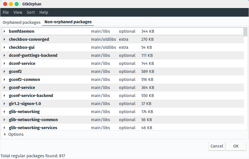 Remove Orphaned Package