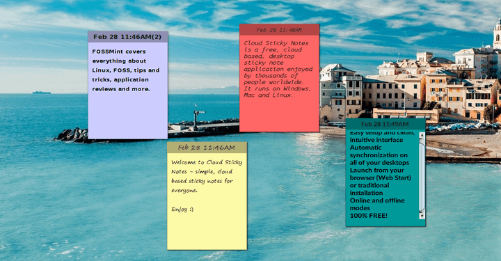 Cloud Sticky Notes App for Linux