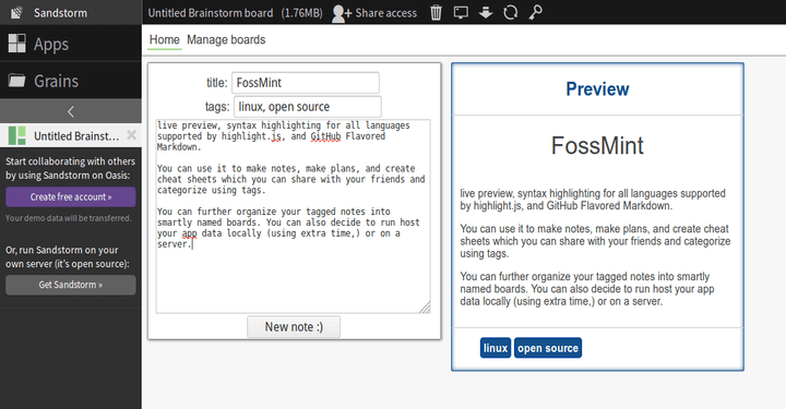 Brainstorm Note-Taking with Syntax Highlighting