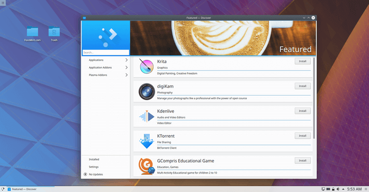 Discover Install Software on KDE Neon