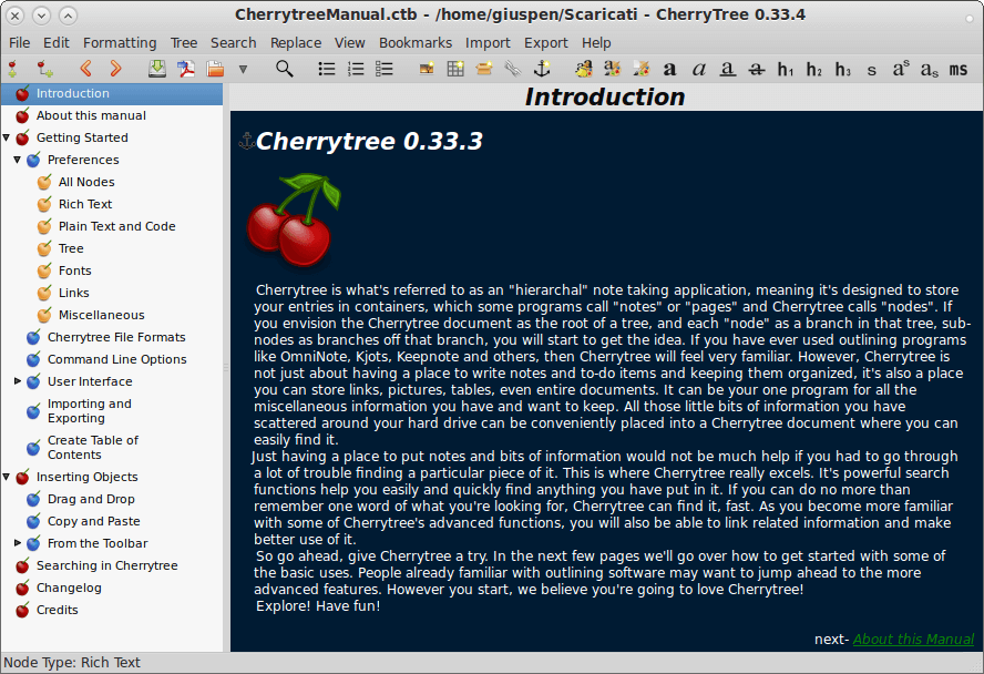 Cherrytree Wiki Note Taking App