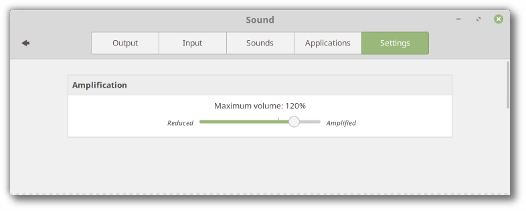 Cinnamon Sound Settings