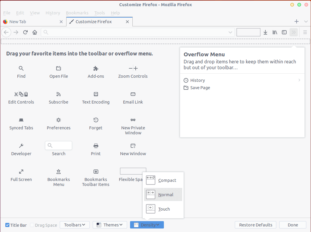 Customize Firefox Size