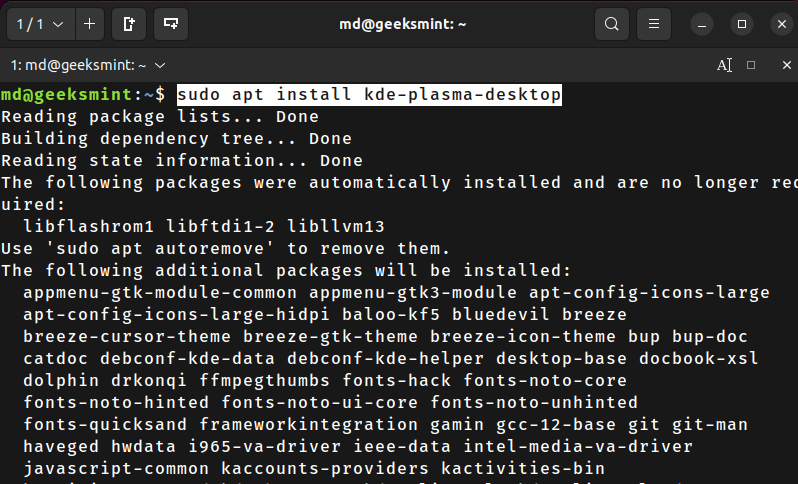 Install KDE Plasma Desktop in Ubuntu