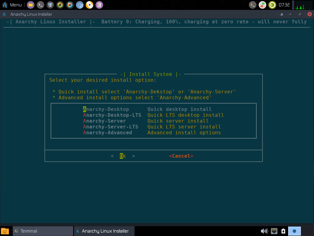 Select Anarchy Quick Desktop Install