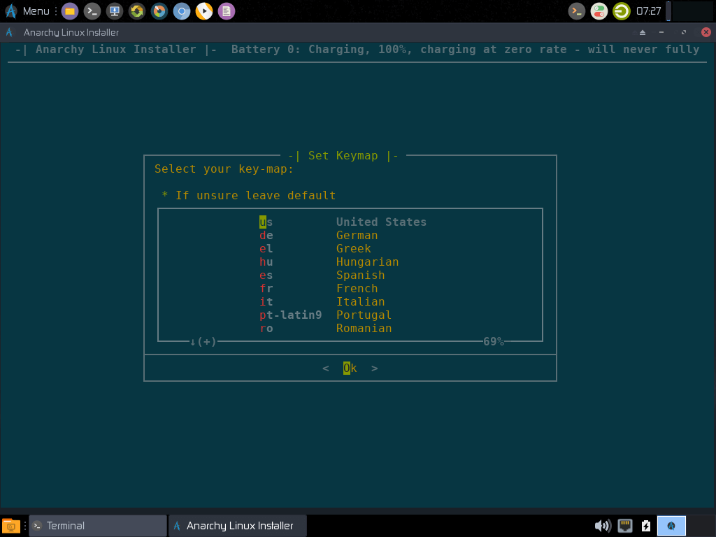 Set Anarchy Linux Key Map