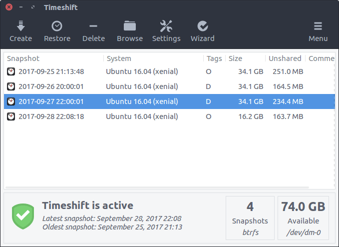 Timeshift - System Restore Tool for Linux